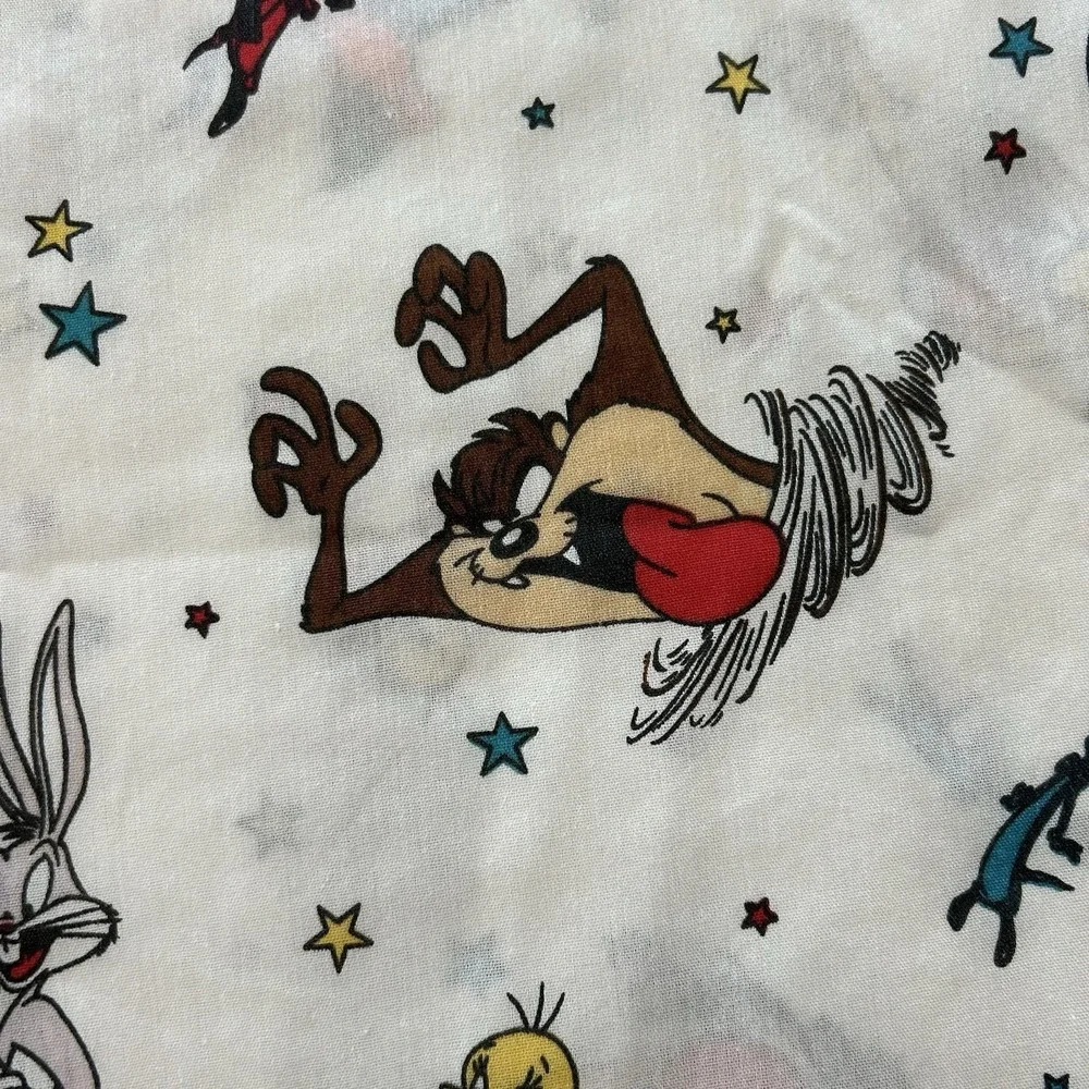 Vintage Space Jam Looney Toons Flat‎ Twin Sheet Bugs Bunny Tweety Bird Sylvester